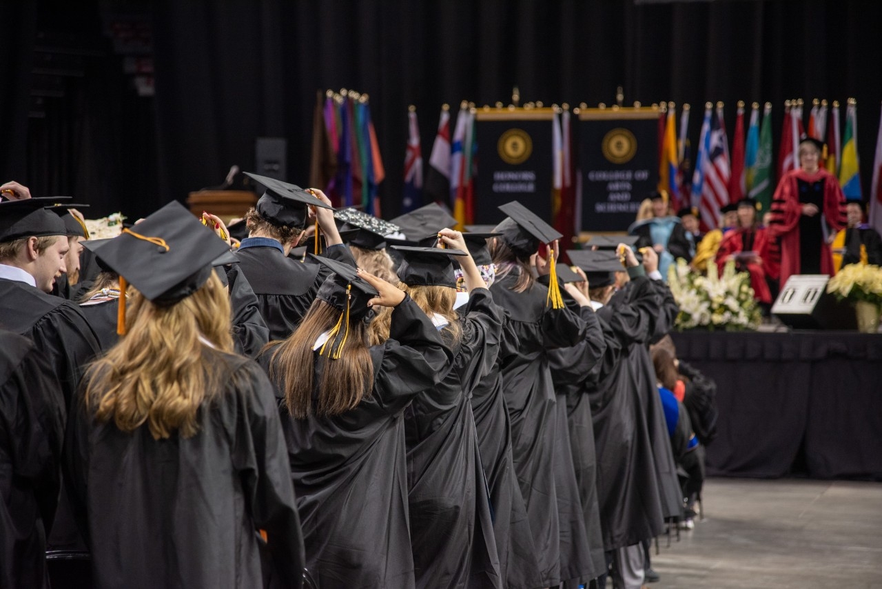 NKU graduates turn their tassels at the university's 52nd Commencement ceremony. 